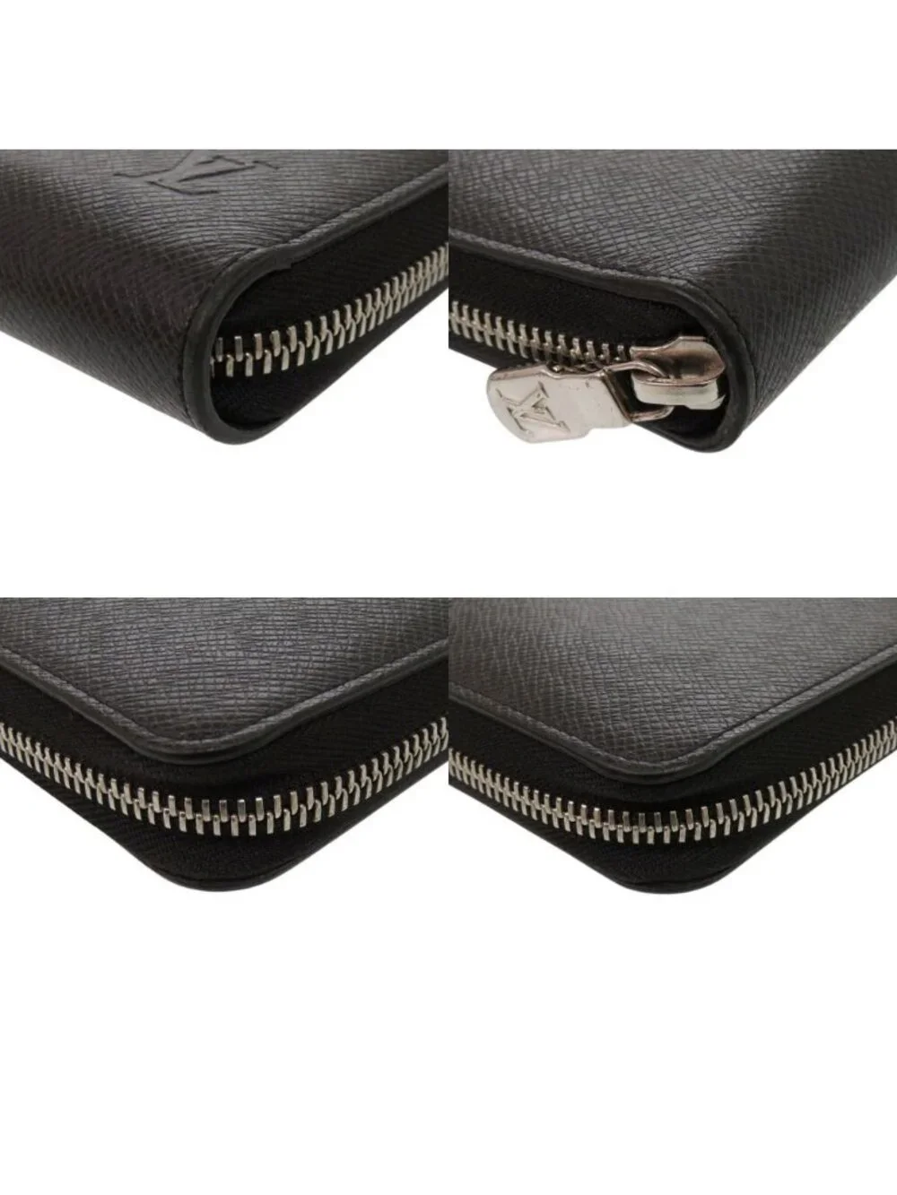 Louis Vuitton Zippy Organizer NM Taiga Zip Around Black Wallet